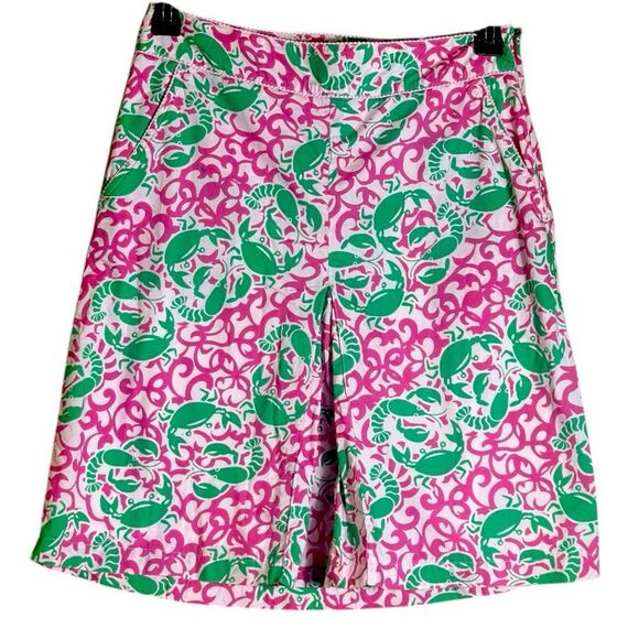 L.L. Bean Vintage Pink and Green Lobster Crab Skirt Size 6 📦 - Picture 1 of 7